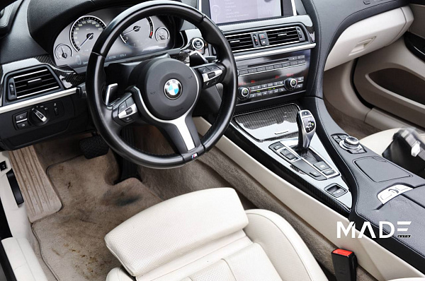 Аквапринт под карбон деталей интерьера BMW 6 F12