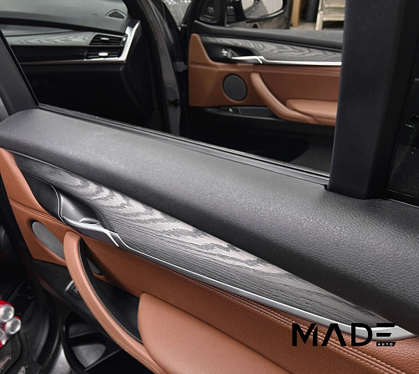 Аквапринт под брашированное серое дерево для BMW X5 F15