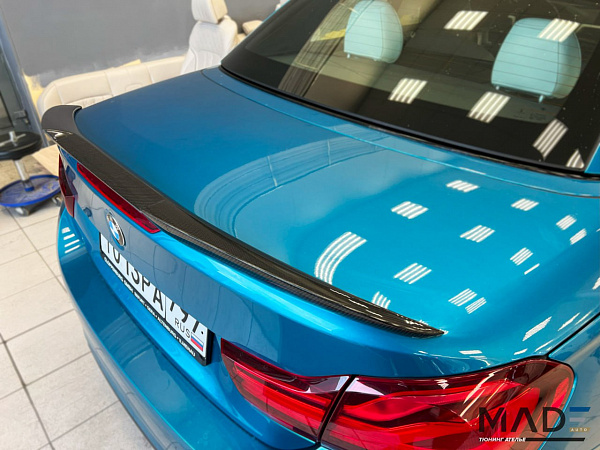 Ламинация спойлера M4 Style и накладок зеркал для BMW F33 Кабриолет