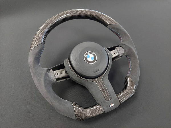 Анатомический руль с подогревом, карбоном и Алькантарой для BMW 3 F30