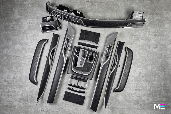 Чёрное матовое дерево с открытой порой для BMW 7