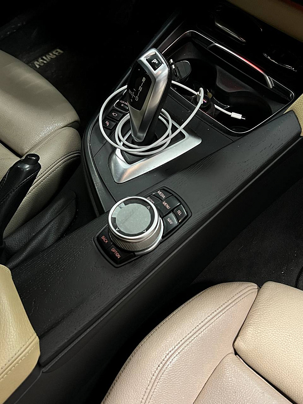 Черное брашированное дерево в салоне BMW F30