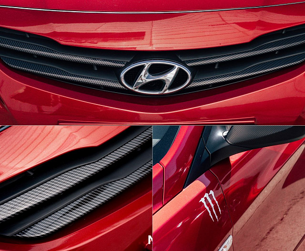 Комплексный тюнинг Hyundai Solaris с карбоновым декором и шумоизоляцией