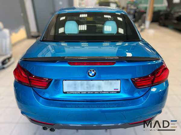 Ламинация спойлера M4 Style и накладок зеркал для BMW F33 Кабриолет