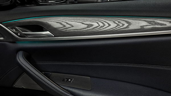 Открытая пора древесины в интерьере BMW 5 G30